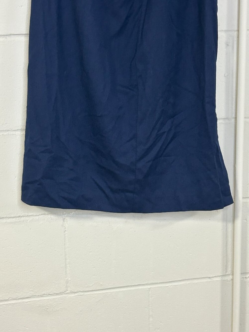 Pendleton Skirt Womens 12 Pure New Wool Maxi Navy USA Natural Slit Hem - Picture 4 of 11